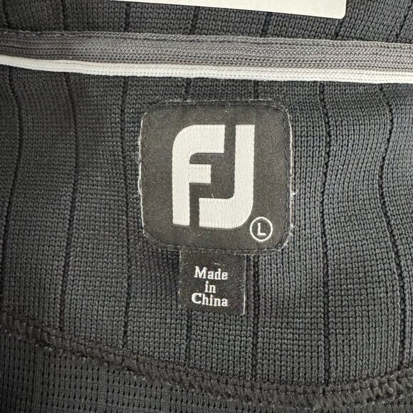 Footjoy Drop Needle Pullover Mens Large Black 1/2 Zip Golf Polyester TP-3055 - Picture 7 of 9